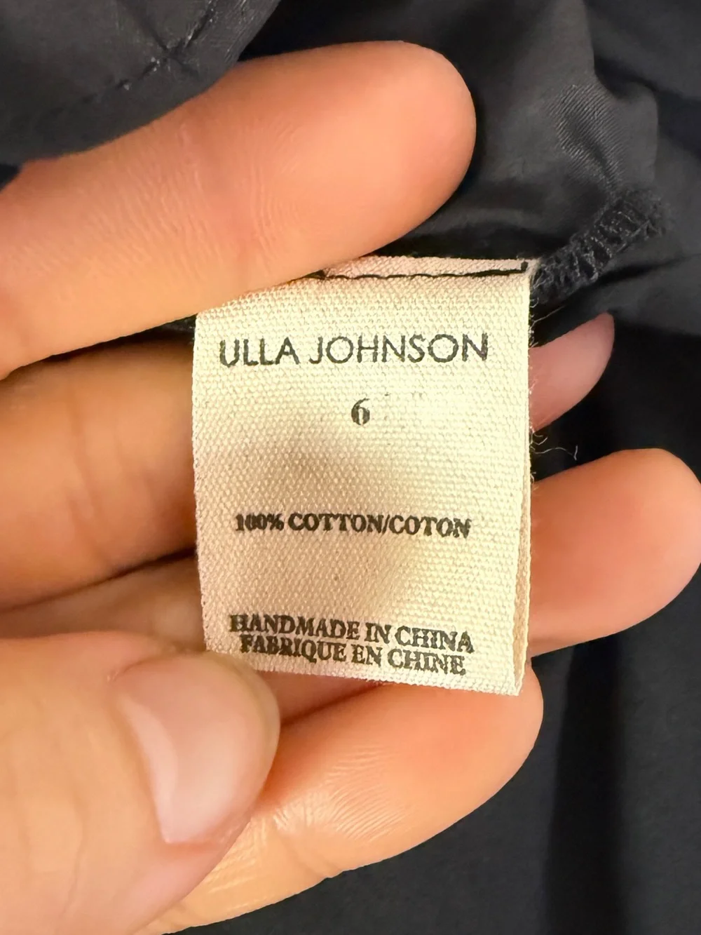 NWOT Ulla Johnson Elsie Dress Black Tiered Ruffle Cotton Poplin Midi Dress 6 - Picture 10 of 10
